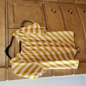 Loft XXL mustard/white striped blouse